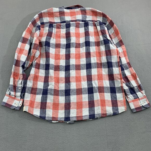 Tommy Bahama Shirt Mens Large Red Blue White Plaid Linen Button Up Casual - Picture 9 of 12